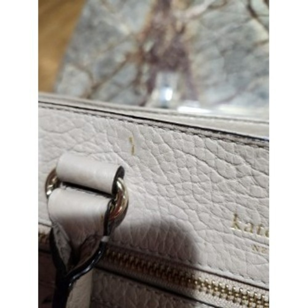 Kate Spade New York Perri Lane Handbag Pebble Leather Taupe Laser Cut Tote - Picture 7 of 10
